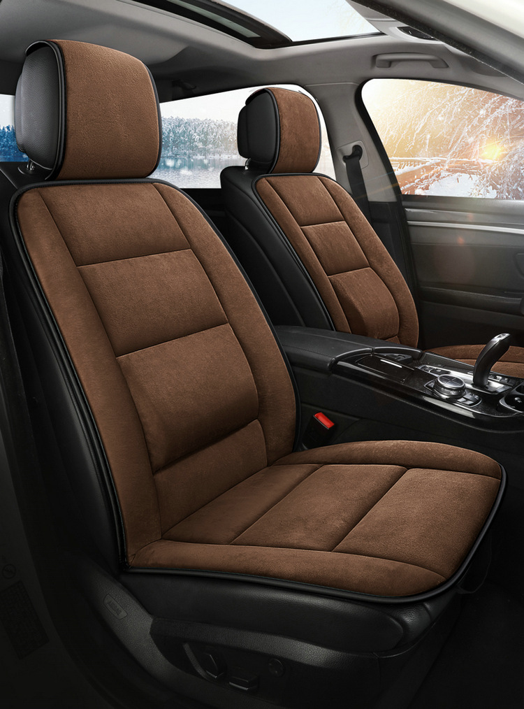 Thickened Velvet Warm Car Seat Cushion for Winter, Suitable for Sedan, Office, and Home Use, Autumn and Winter Seat Cushion for Single or Front Passenger Seat