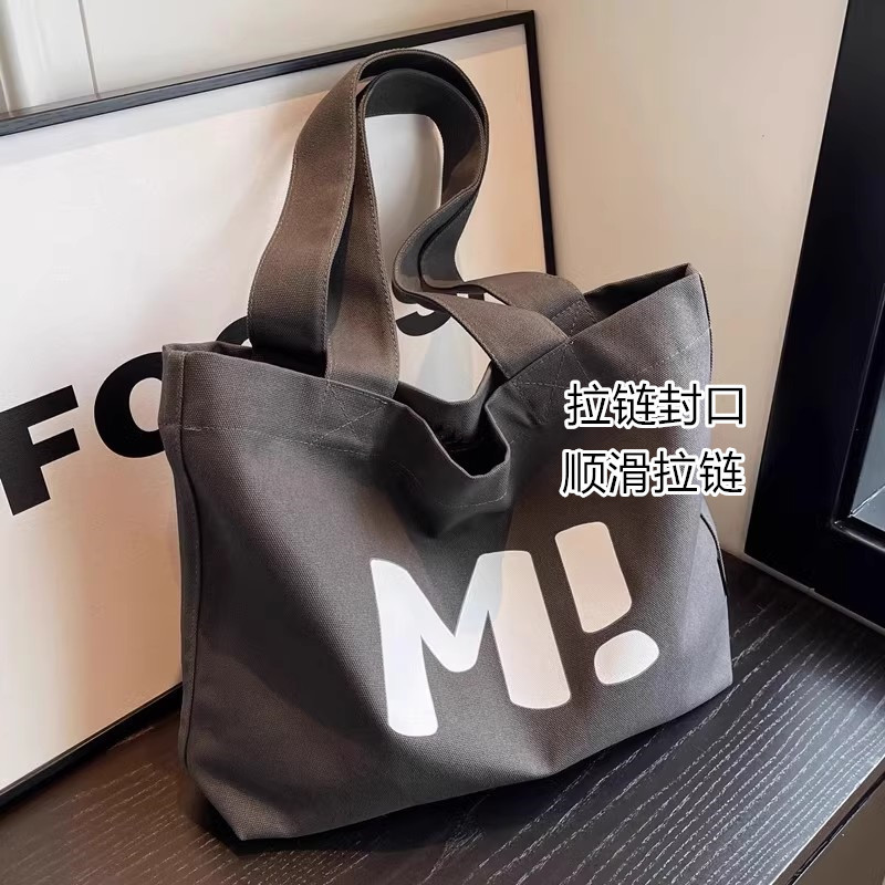 帆布包女大容量简约百搭2025新款手提袋托特包购物袋手提包小包|undefined