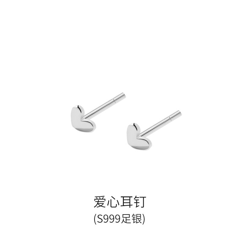 s999通体纯银耳钉女简约百搭洗睡不摘小巧耳棒养耳洞纯银耳饰批发|undefined