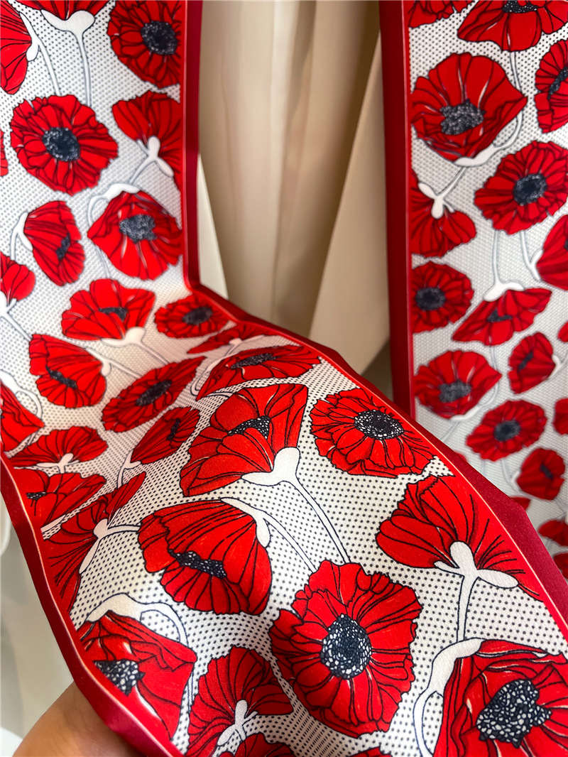 Sciarpa alla moda, cintura, sciarpa, nastro, decorazione per borsa legata, piccola fascia per capelli lunga, sciarpa di seta, donna bifacciale_voghion.com