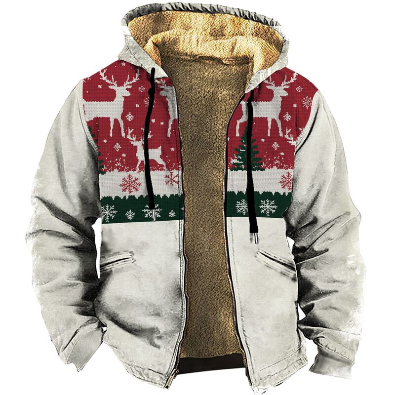 Cross-Border Hot-Selling Fleece-Lined Thickened Winter Cotton Jacket for Men, Double-Layered Thick Fleece Cotton Coat, Warm Cotton Padded Jacket 2023