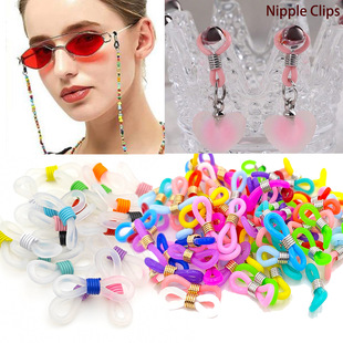 DIY jewelry transparent silicone color Iron Ring 8-word glasses ring glasses chain non-slip mask rope chain pendant manufacturer