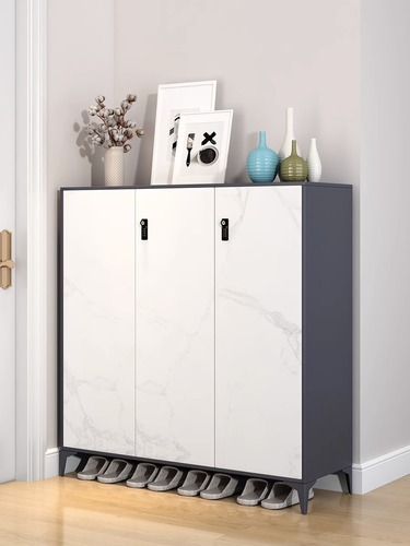 Steel shoe cabinet for home door entrance hallway with lock storage locker indoor and outdoor simple modern dust-proof shoe rack