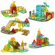 Cross-border Color Window Magnetic Film Engineering Vehicle City Crane Scene Strong Magnetic Children's Educational Assembled Magnetic Building Blocks Toys