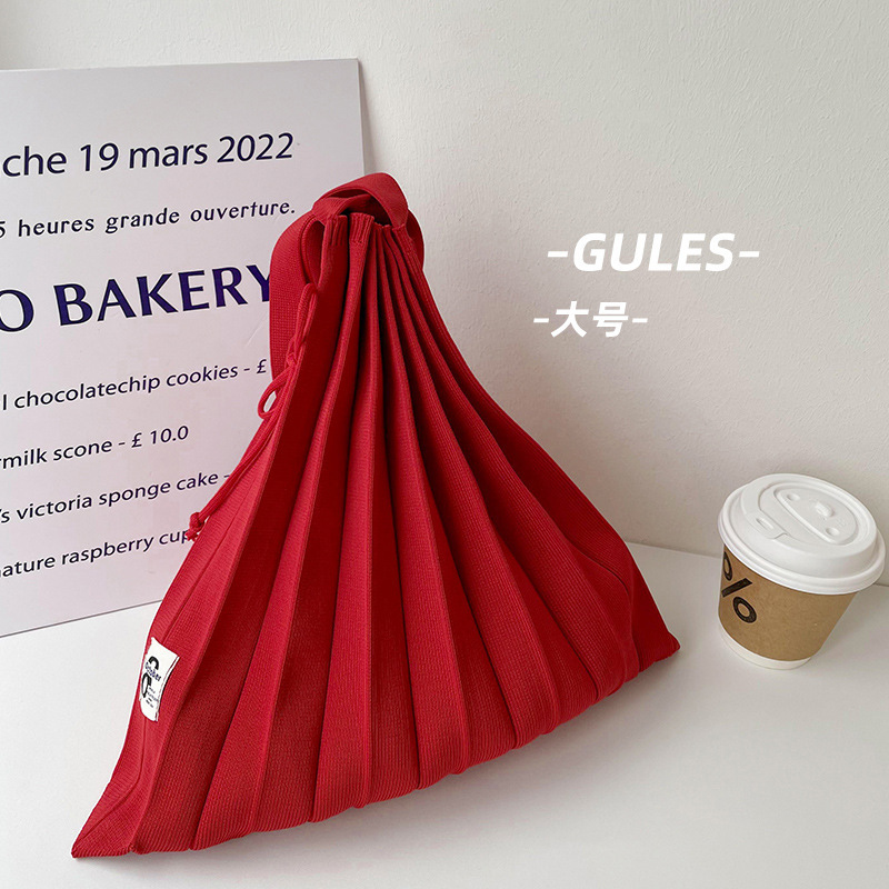 Corea del Sur Dongdaemun nicho bolso arco iris bolso plegable bolso de hombro de punto bolso de mano