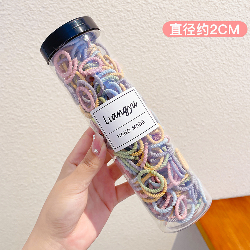 Bebés color caramelo de alta elasticidad pulgar anillo de cabello de niñas adornamiento de cabello de dopamina no daña banda de goma de cabello