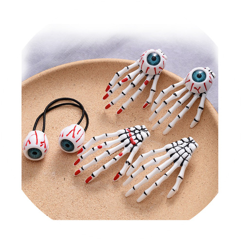 Harajuku Bloodshot Eyeballs Halloween Bloody Eyes Halloween Accessories Funny Hairpins Cross-Border Headwear Wholesale