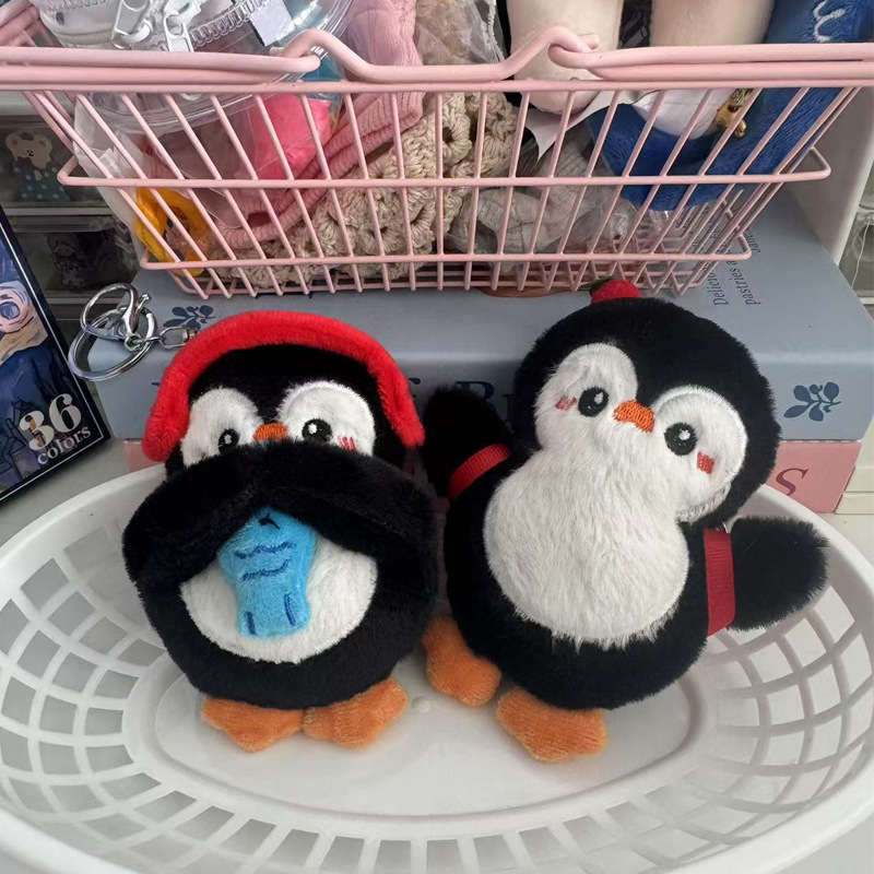 かわいいペンギンバッグペンダント人形ぬいぐるみキーホルダー漫画人形きしむ学生スクールバッグペンダント|undefined