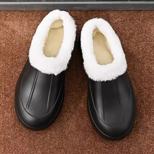 New winter new casual slip-on and velvet cotton slippers for men, EVA, light and poop feeling