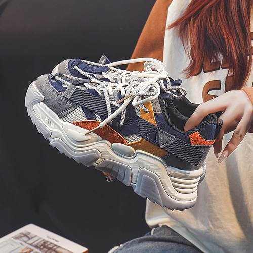 Autumn and winter new Korean version of dad shoes for women, low-top height-increasing shoes, student sports and casual shoes, running shoes, street style fashion shoes