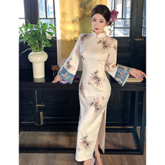 秋冬旗袍女新中式2025新款日常连衣裙长袖复古气质高端绝美倒大袖