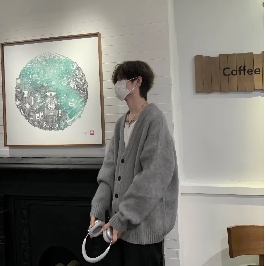 남성과 여성을 위한 가을 겨울 니트 가디건 재킷, 게으른 스타일의 브이넥 스웨터, 회색 고급 의류, 캐주얼 탑, 트렌디