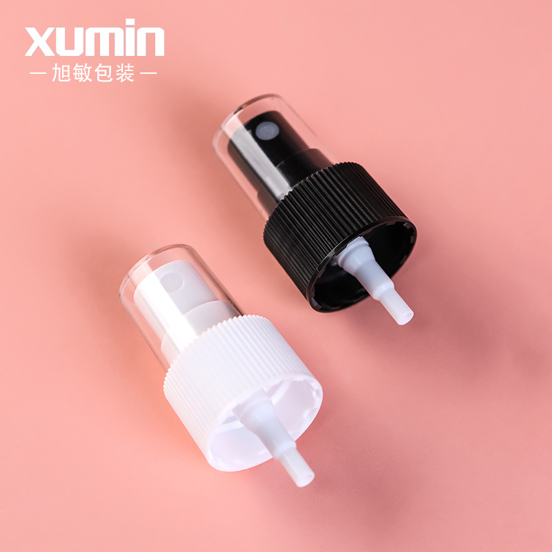 Xumin embalaje en stock botella de lavado de gran capacidad 300ml botella de spray de hombro plano transparente botella de spray negro PET esmerilado
