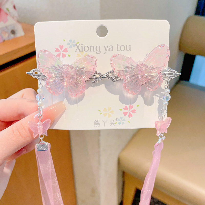 Chica de Hanfu tocado de los niños traje antiguo princesa borla horquilla estilo chino niña paso horquilla clip de pelo