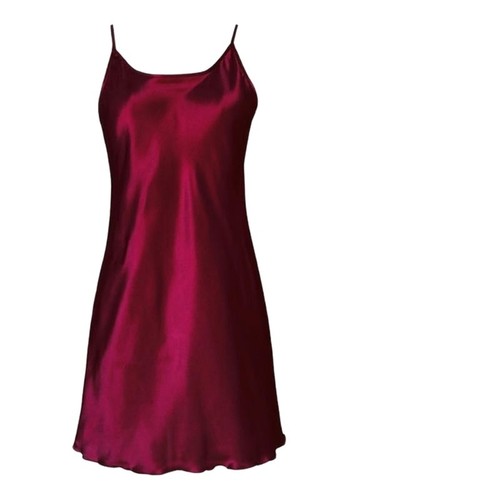 Mengya's new summer lingerie: sexy silk slip dress with ruffled hemline