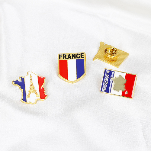 New French flag brooch jewelry, personalized building Paris Eiffel Tower brooch, dripping oil collar pin