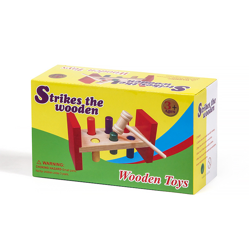 Mesa de actividades infantil juguete educativo de madera apilamiento de colores para 1–2 años