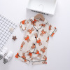 Summer cartoon children's pijama suitable for men and women, Korean style, wholesale, with short sleeve