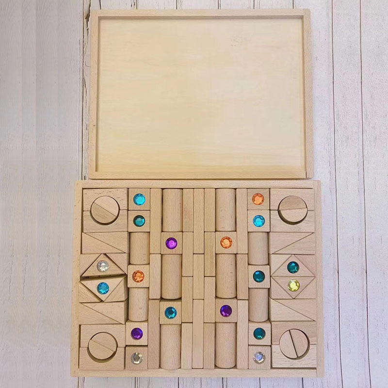 Acrílico 100 Arco Iris gema transparente bloques de construcción gran cubo partículas montaje bebé juguetes educación temprana