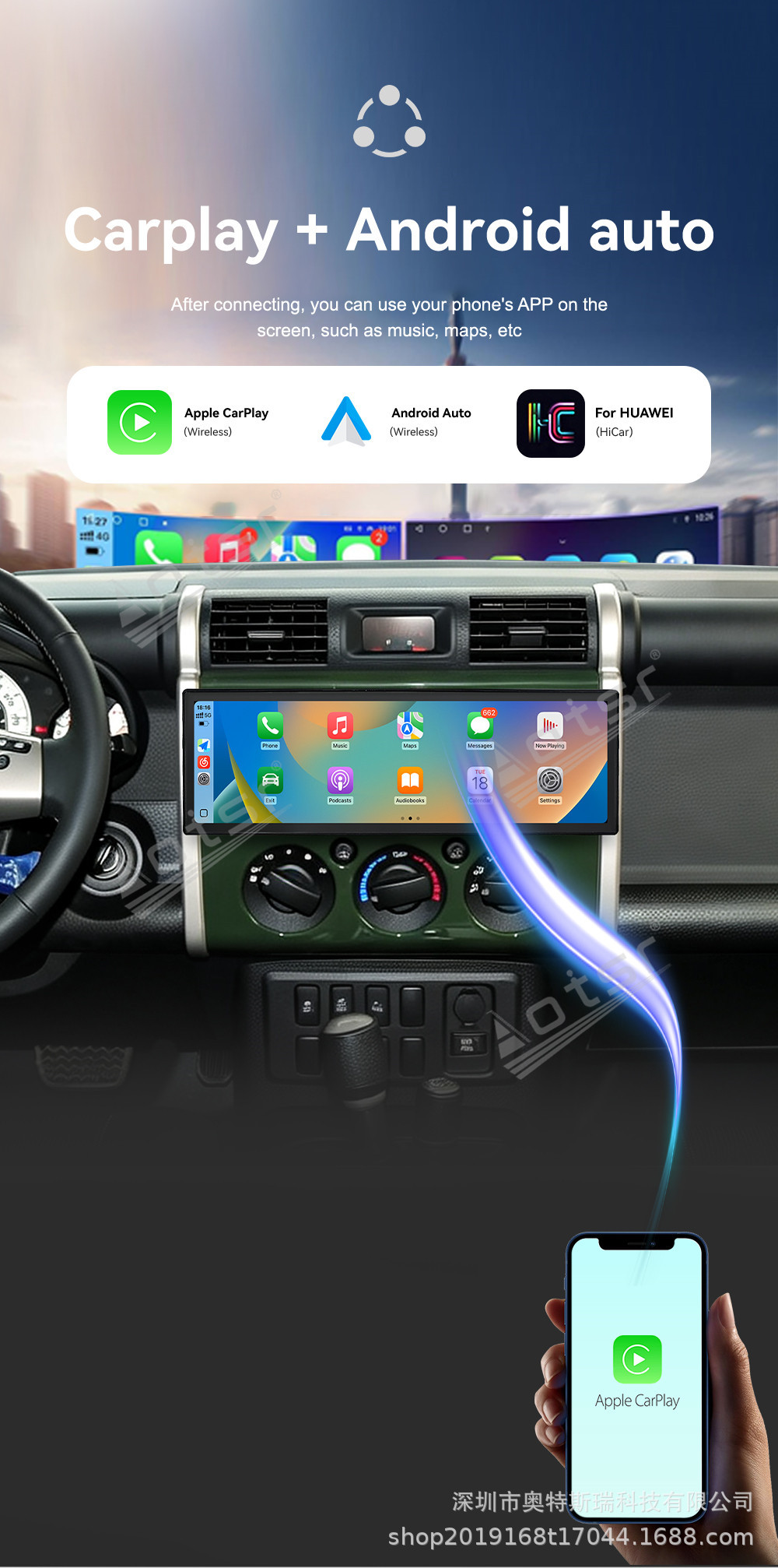 Suitable for 2007-2023 Toyota Land Cruiser FJ Landcruiser 14.9inch in-car Android navigation