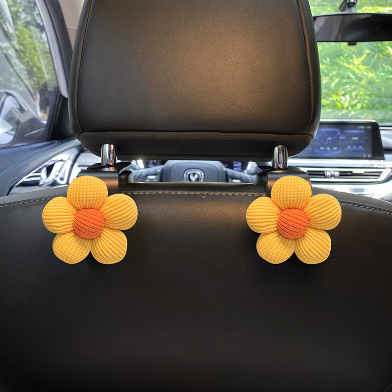 Gancho de coche lindo creativo Gancho de coche multifuncional flor pequeña asiento de coche almacenamiento trasero suministros de coche