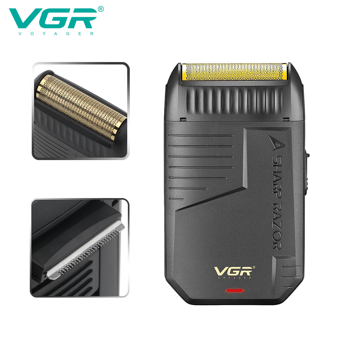 VGR375 Máquina de afeitar recíproca transfronteriza Cortapelos USB Máquina de afeitar eléctrica para hombre de viaje recargable