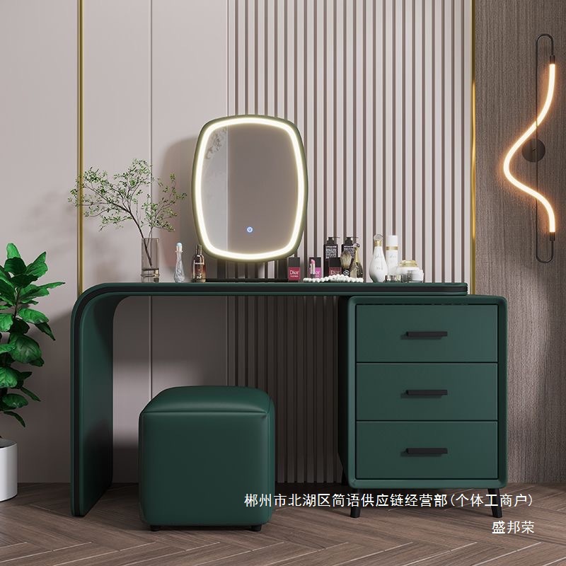 Fábrica directa moderna simple mesa de madera massiva 2026 nuevo dormitorio principal mesa de maquillaje de lujo pequeño almacenamiento