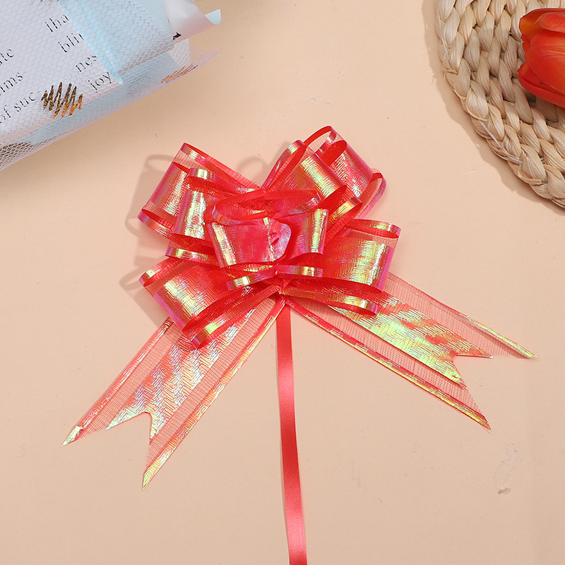 Nuevo medio 30 # hilo de nieve Iris flor dibujada a mano al por mayor brillante flash guirnalda cinta ventas directas de fábrica