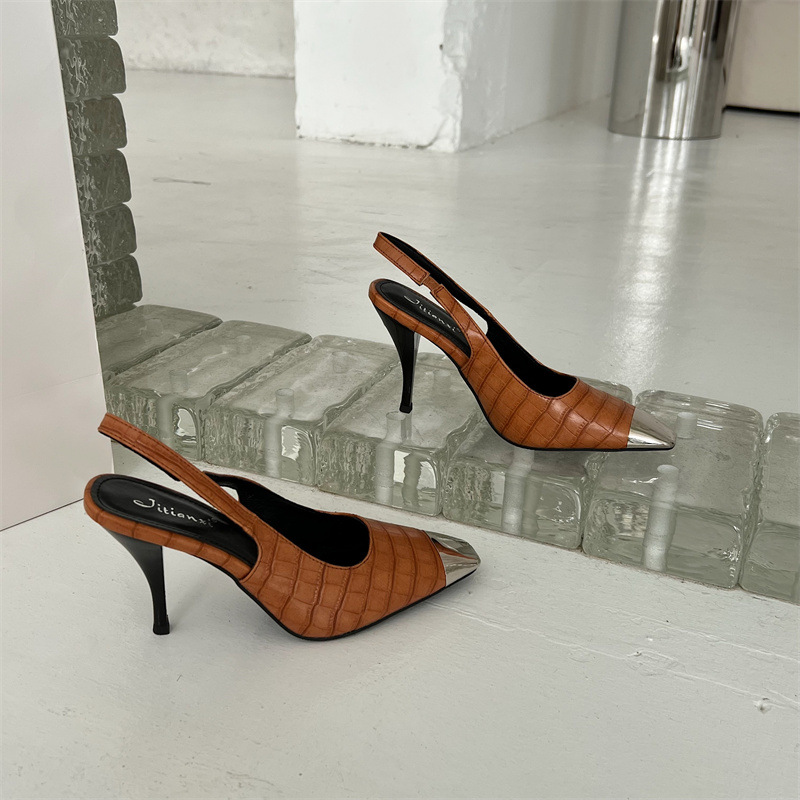 Iron Square Toe Stiletto Sandals NSSO98062