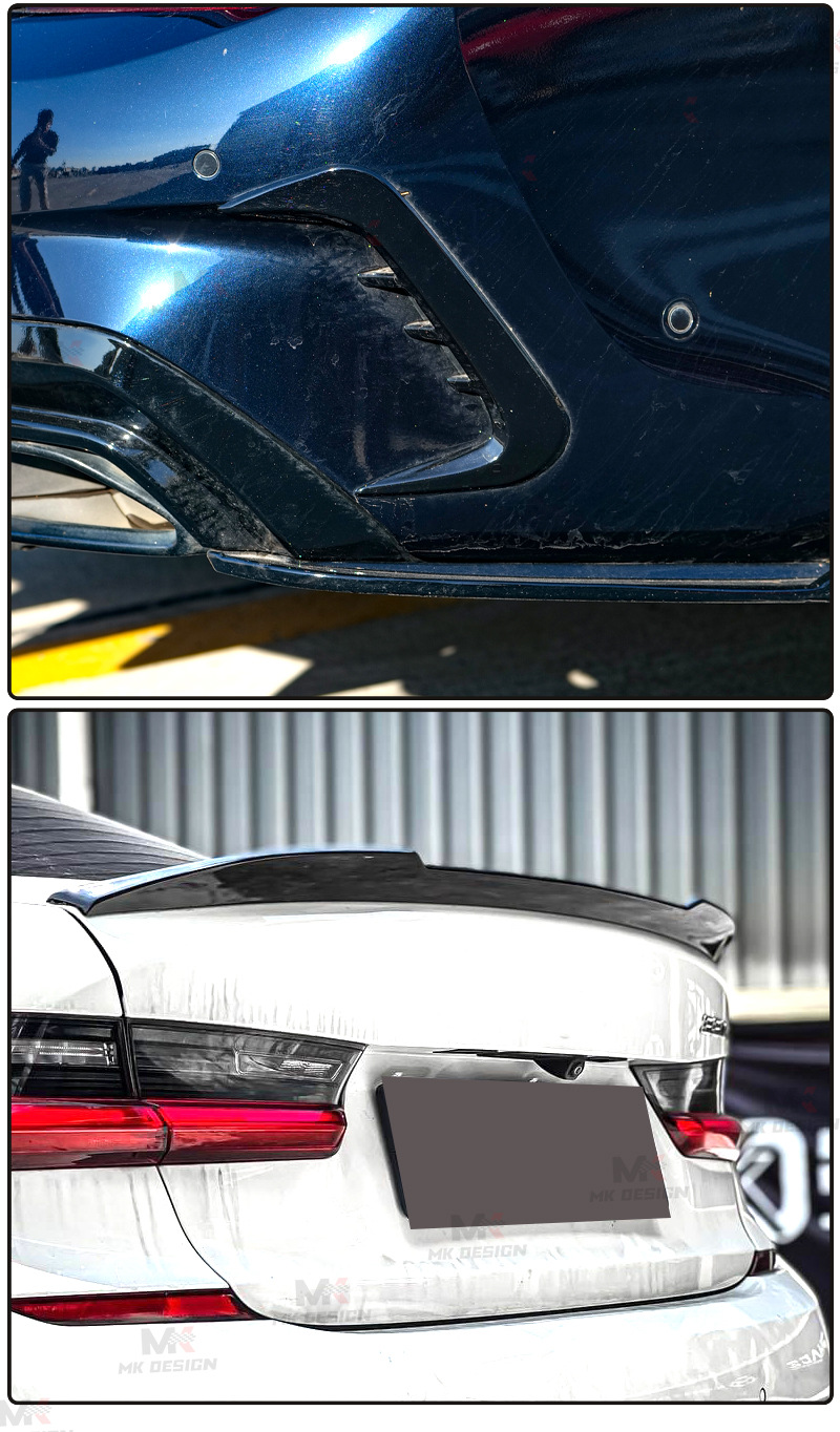 Suitable for Bmw 3 Series G20 G28 Early Abs Glossy Black Front Shovel Side Skirt Rear Lip Surround Front Lip Rear Wing