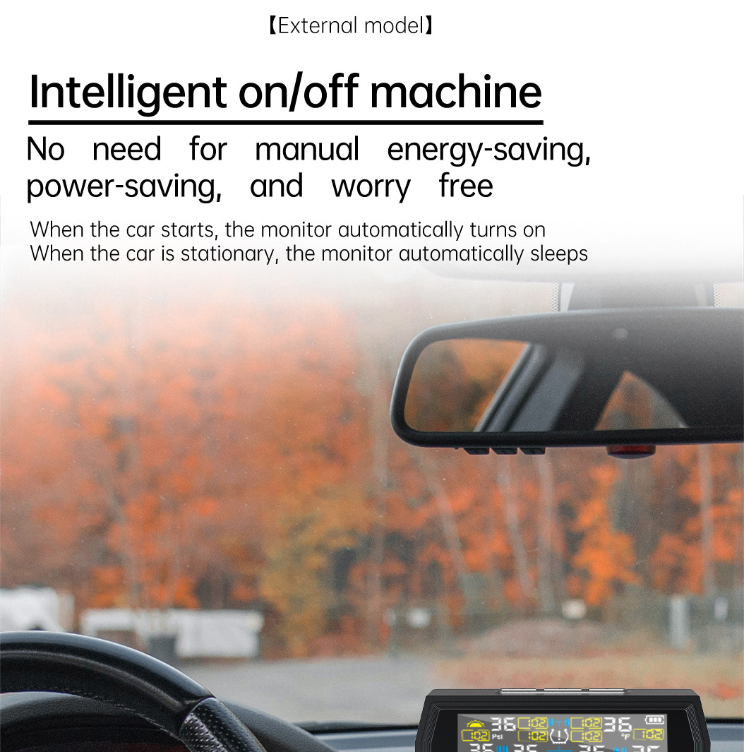T17-6 Wheel-Mounted Tire Pressure Detector Solar-Powered Tire Pressure Monitoring High-Precision Wireless Rv Tire Pressure Tpms Cross-System
