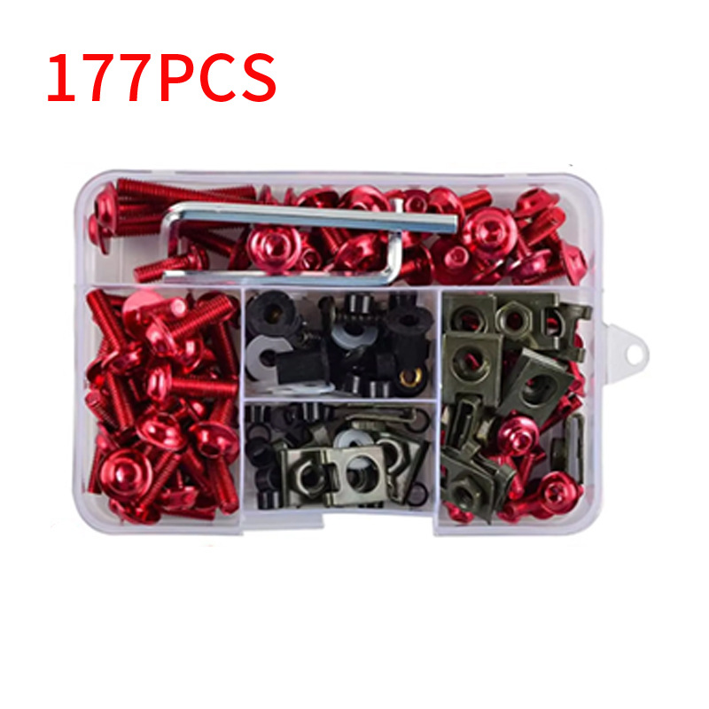 Juego de Tornillos para Carenado de Motocicleta 155pcs 177pcs 195pcs de Aluminio