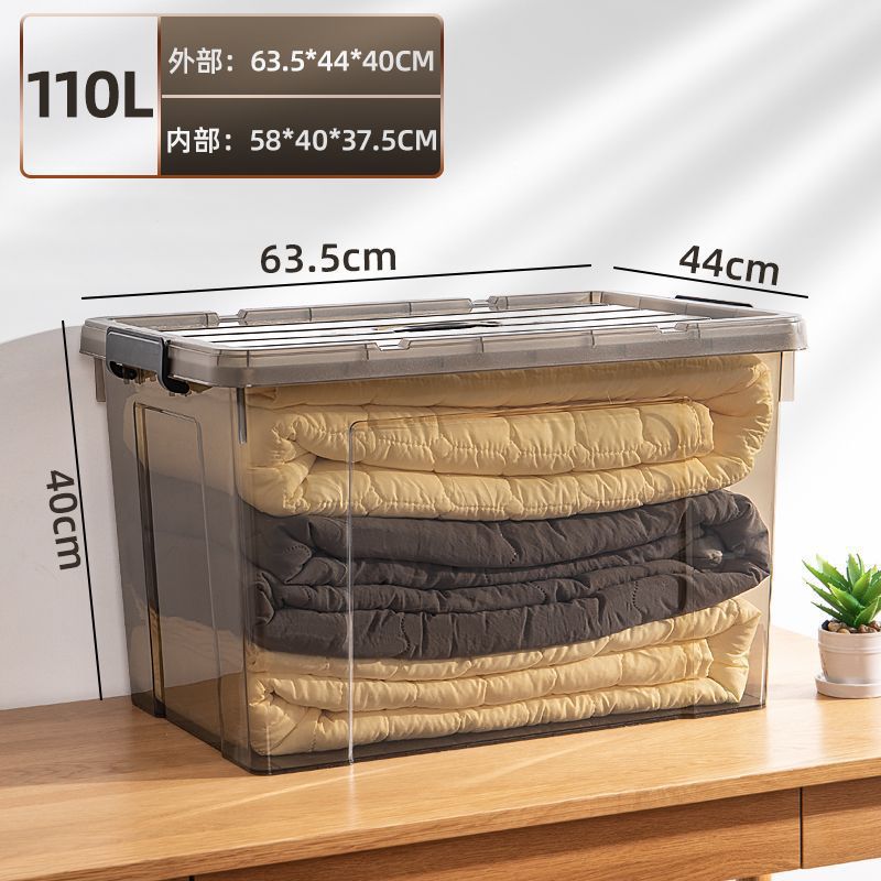 Caja de almacenamiento de Chenning gran capacidad caja de acabado de plástico transparente cubierta caja de almacenamiento de ropa doméstica