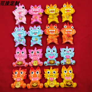 Colorful Yunnan auspicious tile cat refrigerator travel commemorative public relations gift creative decoration factory direct sales