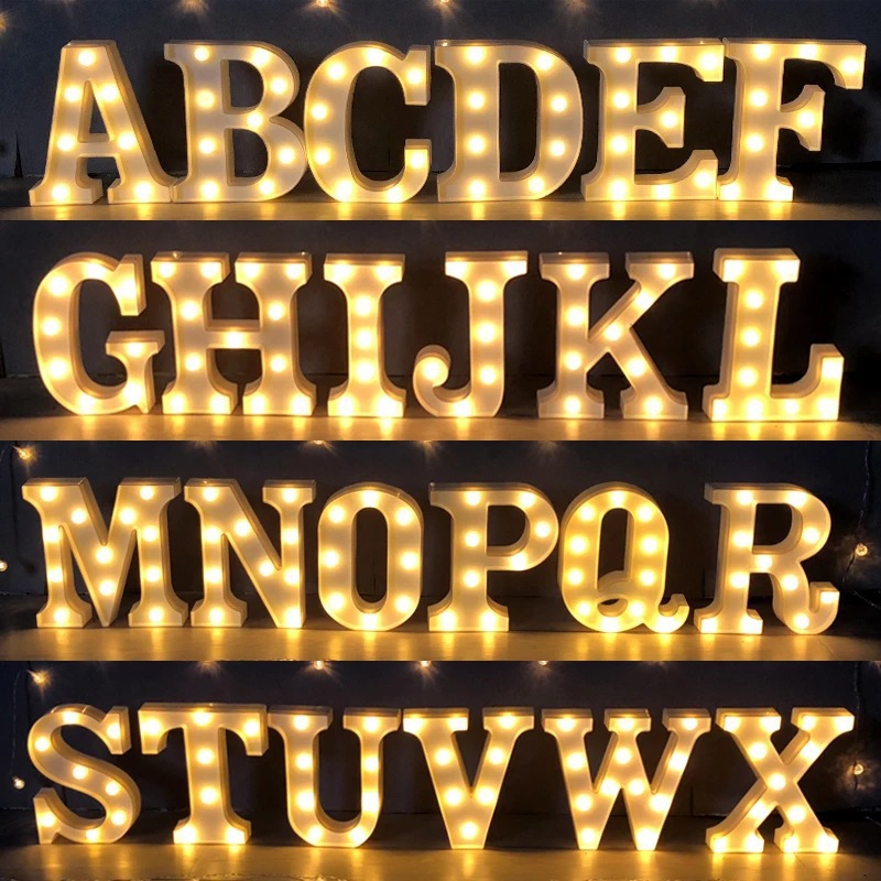 led English alphabet light 520 number Modeling lights Propose birthday Festival arrangement prop bedroom Showcase Decorative lamp