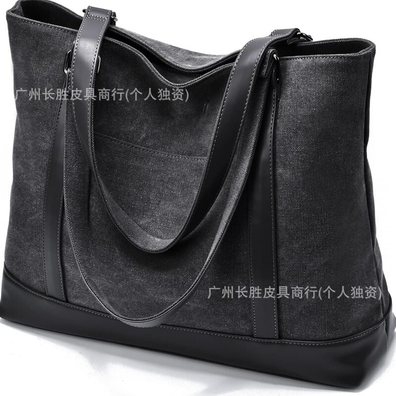 Cross Border Canvas Ladies Laptop Bag Business Fashion Portable 15.6inch Work Briefcase