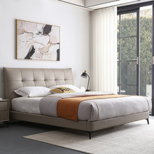意式極簡主卧雙人床現代簡約輕奢軟包床1.8米1.5米婚床輕奢風家具