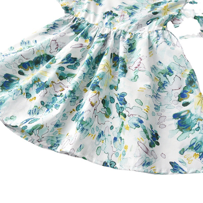 2025 verano idílico vestido de bebé flor floral coreano vestido de princesa de manga corta modelado
