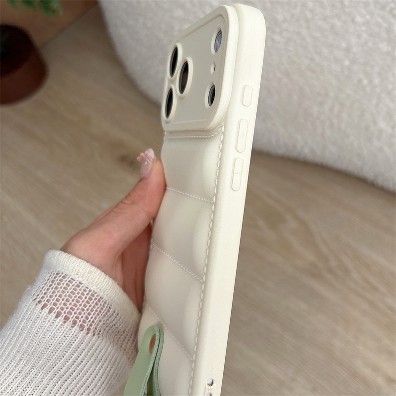 Puffer Jacket Style Phone Case With Lanyard For Iphone Series_voghion.com