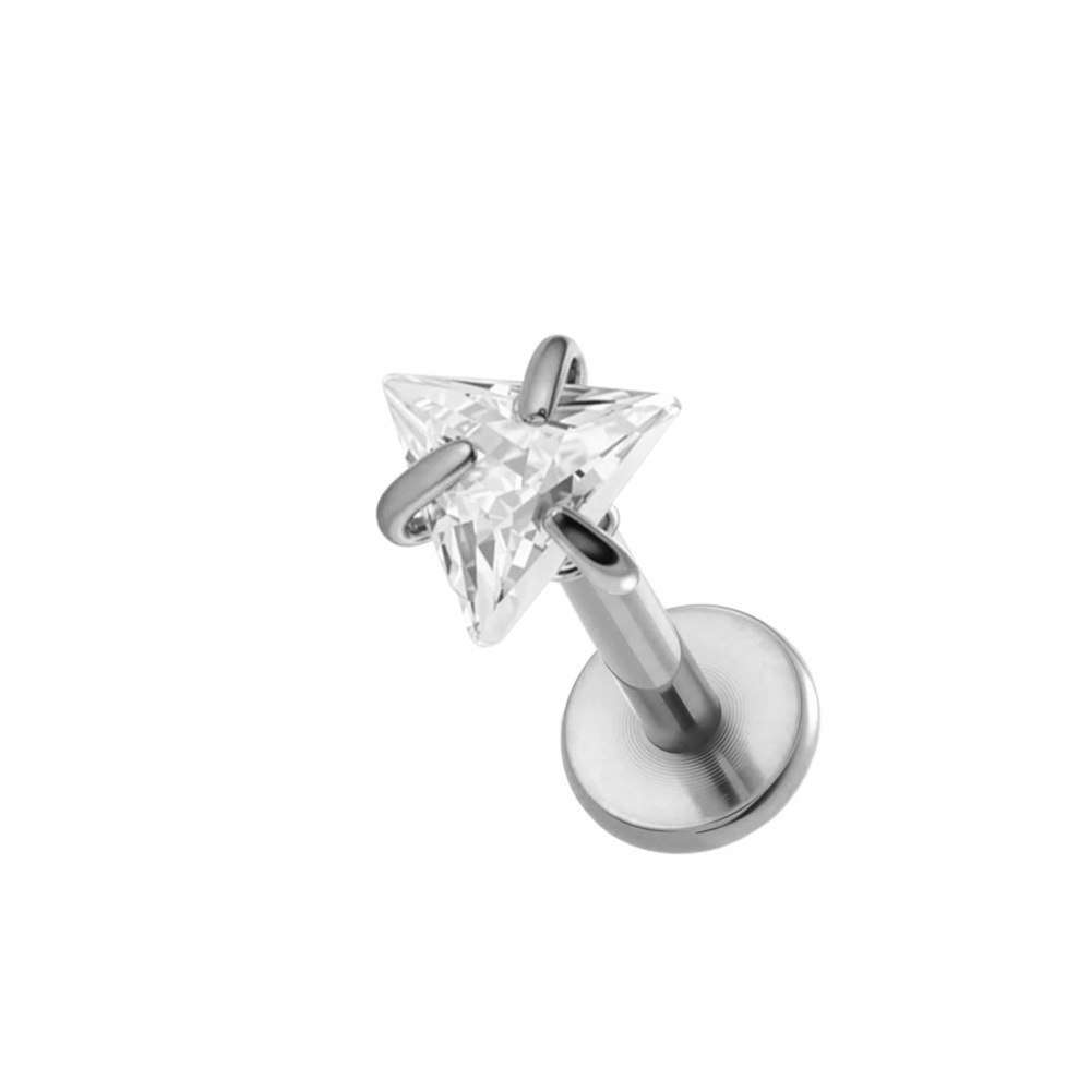 G23 Titanium Internal Thread Lip And Ear Bone Piercing With Zirconia_voghion.com