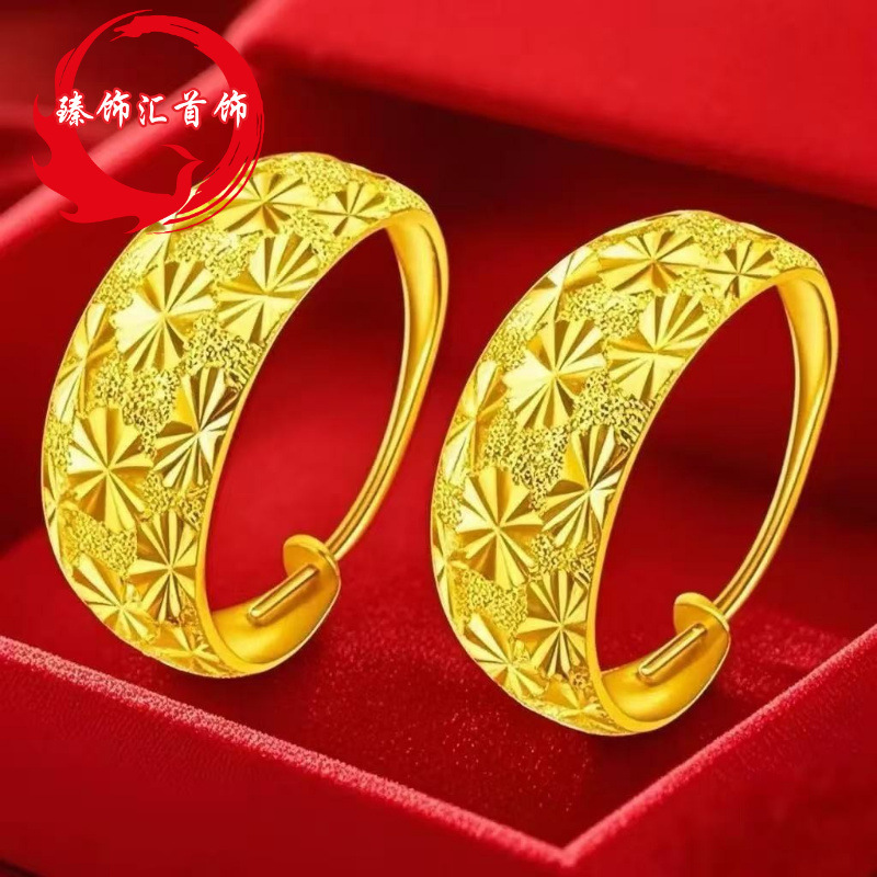 Gold-Plated Earrings for Women, Silver-Plated 999 Sand Gold Earrings, Starry Sky Meteor Shower Titanium Earrings, Genuine Earrings for Grandma and Mom