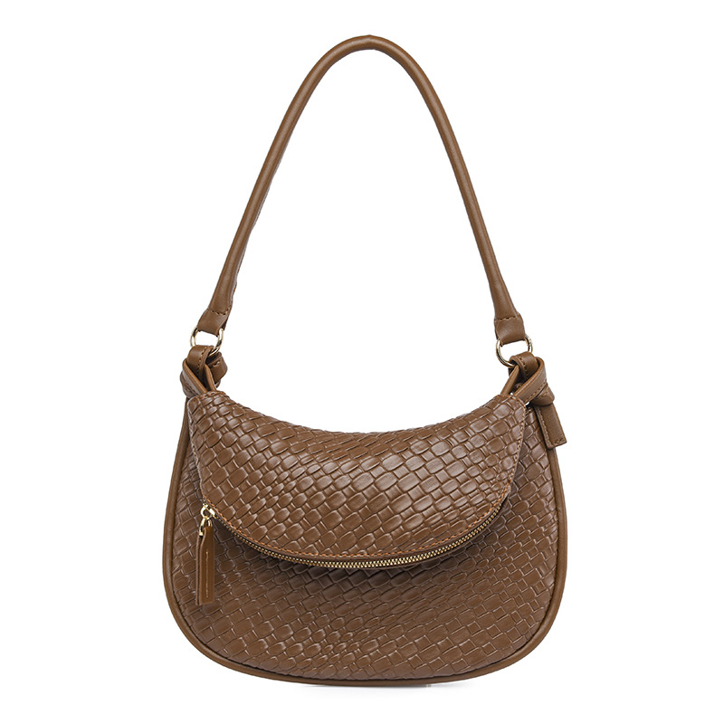 Cross border foreign trade autumn and winter 2024 new fashion trend woven double layer shoulder bag messenger bag underarm bag female Bags_voghion.com