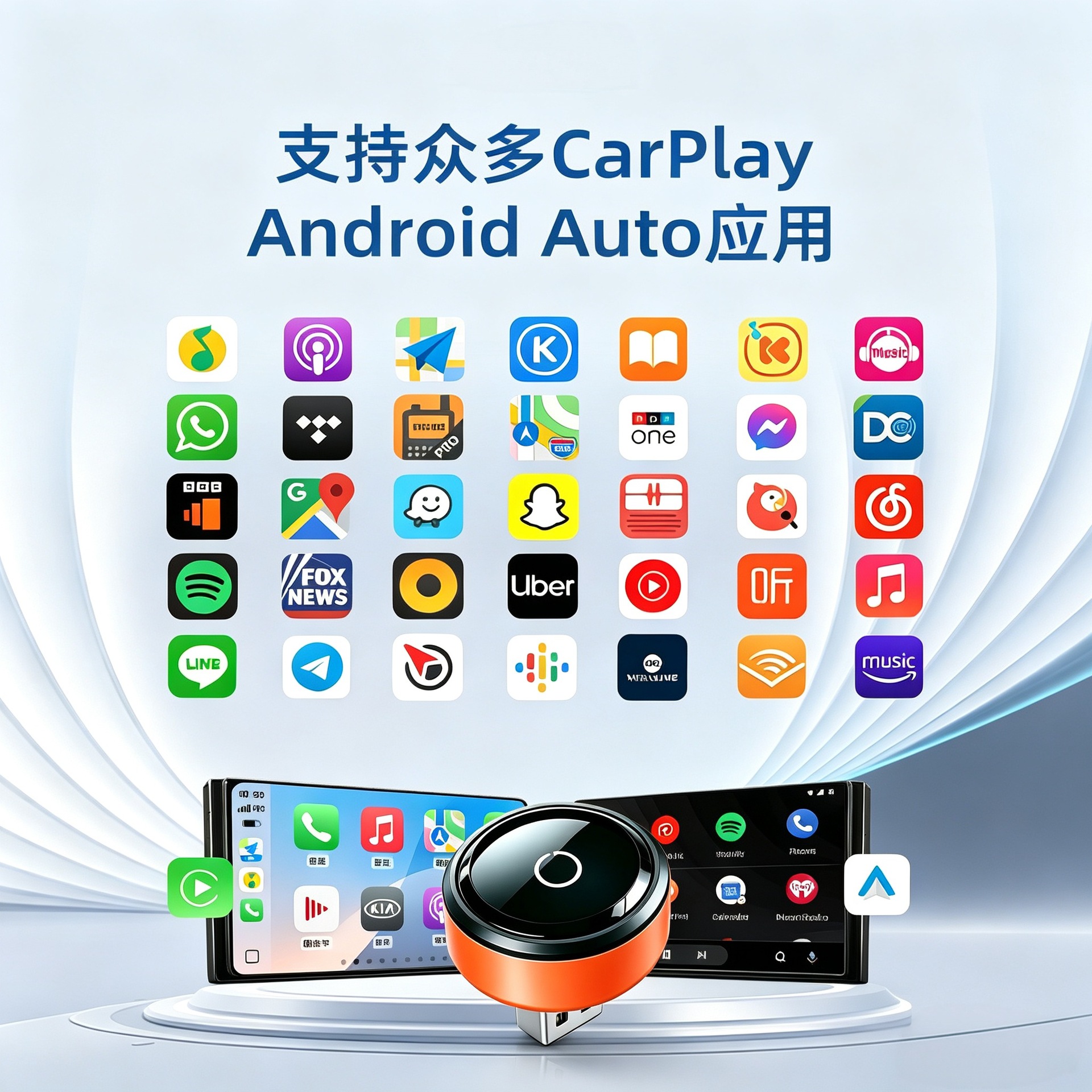 Private model cross-border wireless CarPlay and Android Auto car navigation, wired-to-wireless adapter, and screen mirroring device