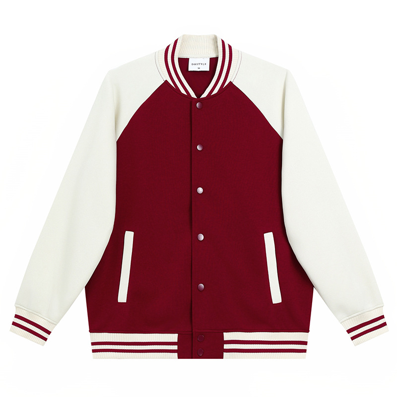 Men's Clothing New 380g trendy brand heavy color matching baseball shirt men's jacket early autumn long sleeved cardigan sweater baseball jacket men_voghion.com
