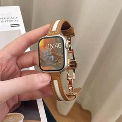 New canvas butterfly buckle strap suitable for Apple Watch S9 Apple watch iwatch876541SE thin women