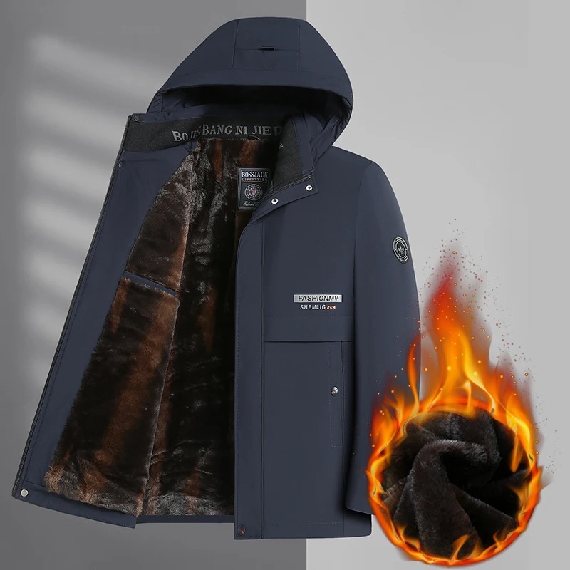 Chaqueta Acolchada de Algodón para Hombre de Poliéster Engrosado para Invierno