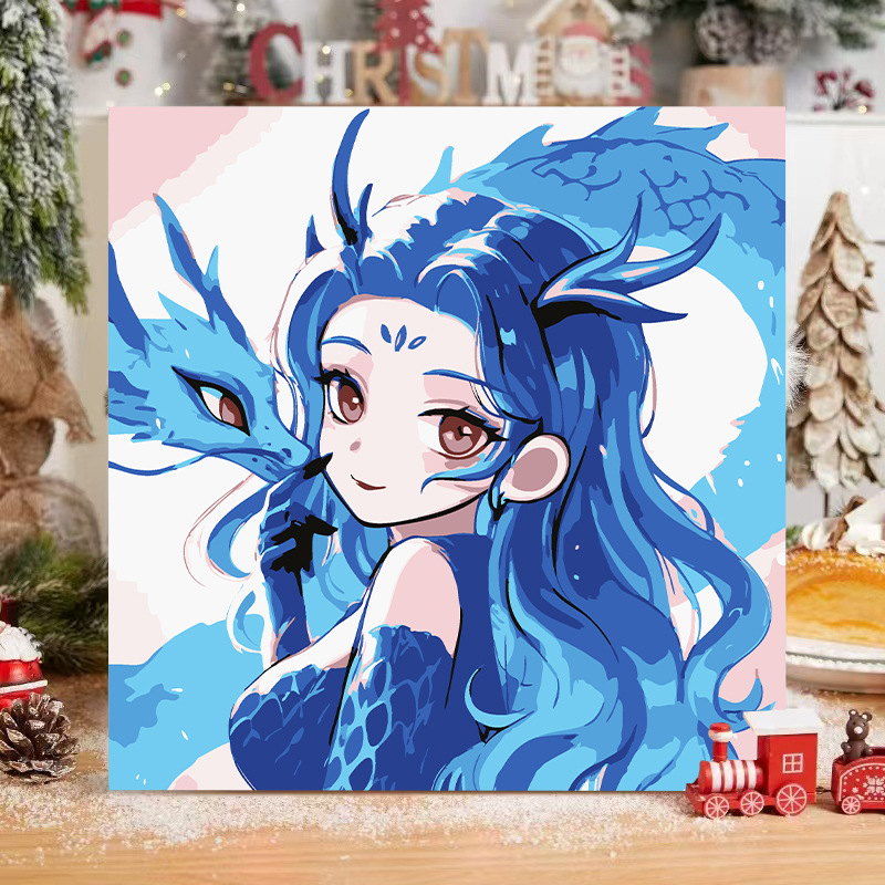 El niño prodigio de Nezha Naohai Diy pintura al óleo digital para colorear a mano Anime Ao Bing Nezha pintura al óleo pintura decorativa
