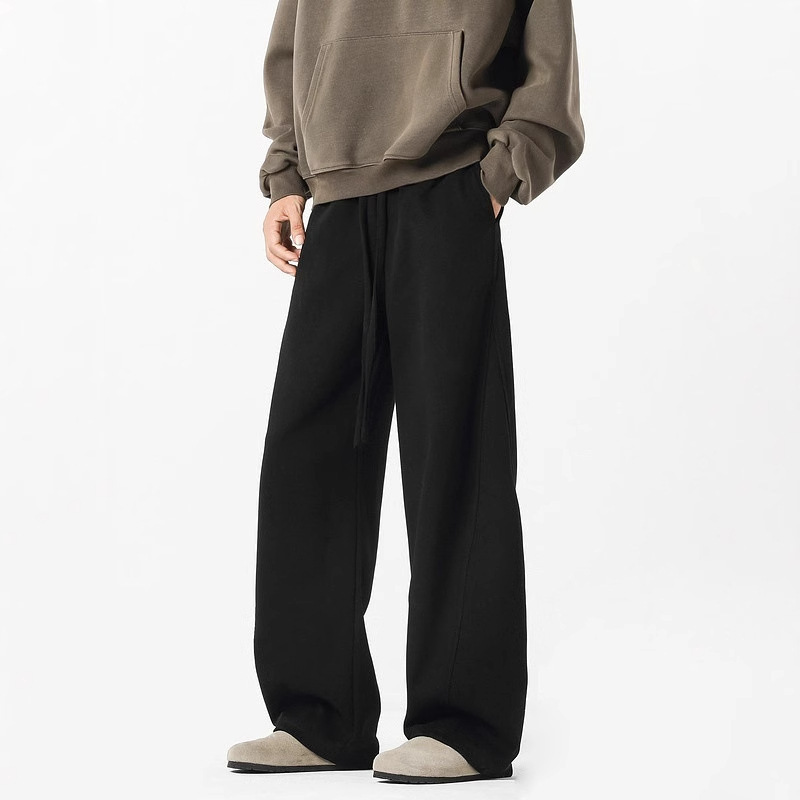 Autumn and Winter Men's Korean Street Retro Drapey Scimitar Sweatpants Men's Trendy Brand Solid Color Versatile Loose Casual Sweatpants