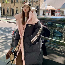 厚羽绒棉服外套2023冬季新款设计感中长款保暖连帽面包服外套女