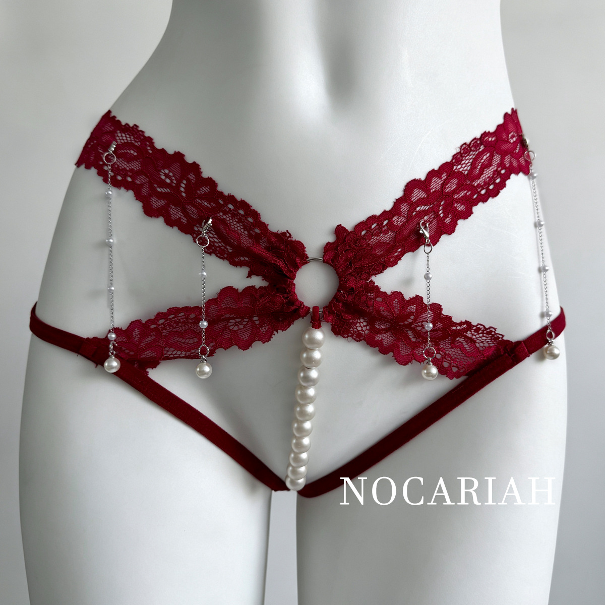 Wholesale and dropshipping of sexy underwear 80kg Sexy open-crotch panties, easy to remove, pearl thong, crotch-constricting temptation